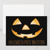Pumpkin Face Halloween Party Invitation Card Kaart (Voorkant / Achterkant)