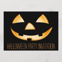 Pumpkin Face Halloween Party Invitation Card Kaart