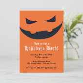 Pumpkin Face Halloween Party Kaart (Staand voorkant)