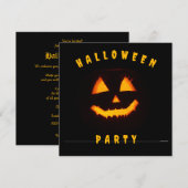 Pumpkin Face Halloween Party Kaart (Voorkant / Achterkant)