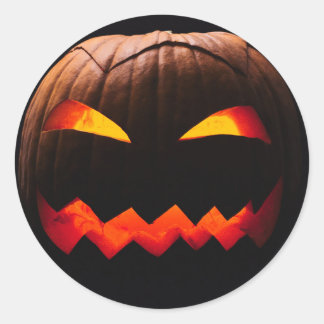 Pumpkin Face Halloween Ronde Sticker