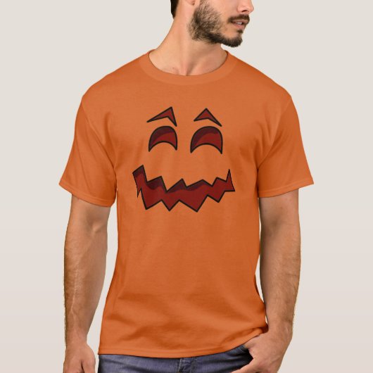 Pumpkin Face Halloween Sinaasappel T-shirt (Voorkant)