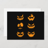 Pumpkin Face Halloween Trick or treat Horror Gift Briefkaart (Voorkant / Achterkant)