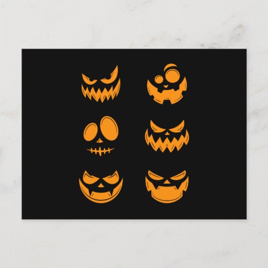 Pumpkin Face Halloween Trick or treat Horror Gift Briefkaart (Voorkant)