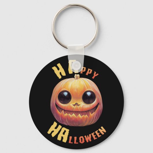 Pumpkin Face | Happy Halloween Sleutelhanger (Voorkant)