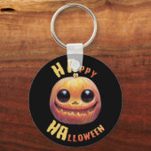 Pumpkin Face | Happy Halloween Sleutelhanger (Voorkant)