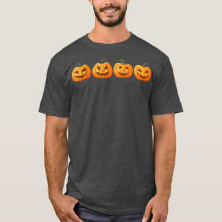 Pumpkin Face Jack O' Lantern Halloween Fall Thanks T-shirt