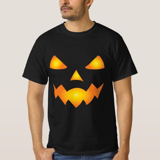 Pumpkin Face Jack O Lantern Halloween Spooky T-shirt (Voorkant)