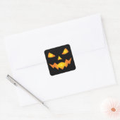 Pumpkin Face Jack O Lantern Halloween Spooky Vierkante Sticker (Envelop)