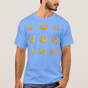 Pumpkin Face Lazy Halloween Costume Scary Jack O L T-shirt