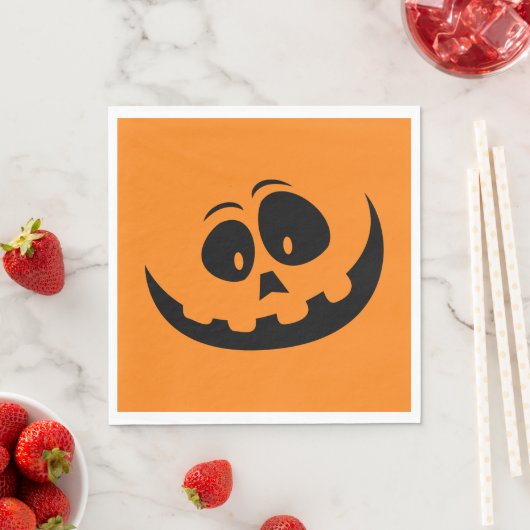 Pumpkin Face Oranje Halloween Servet (Insitu)