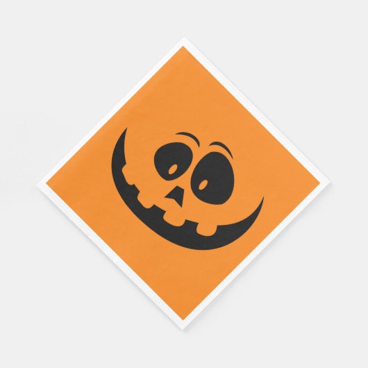 Pumpkin Face Oranje Halloween Servet (Hoek)