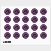 Pumpkin Face Paars Halloween Ronde Sticker (Vel)