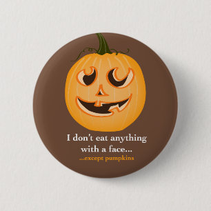 Pumpkin Face - Pin Ronde Button 5,7 Cm