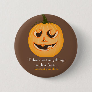 Pumpkin Face - Pin Ronde Button 5,7 Cm