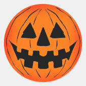 Pumpkin Face Ronde Sticker (Voorkant)