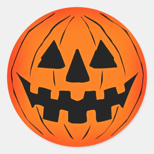 Pumpkin Face Ronde Sticker (Voorkant)