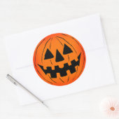 Pumpkin Face Ronde Sticker (Envelop)