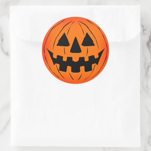 Pumpkin Face Ronde Sticker (Tas)
