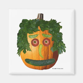 Pumpkin Face Square Magnet