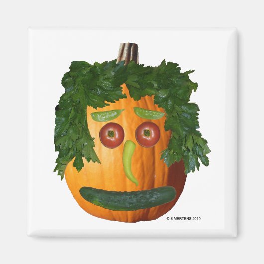 Pumpkin Face Square Magnet (Voorkant)