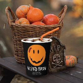 Pumpkin Face Wyed Brew ID224 Papieren Bekers