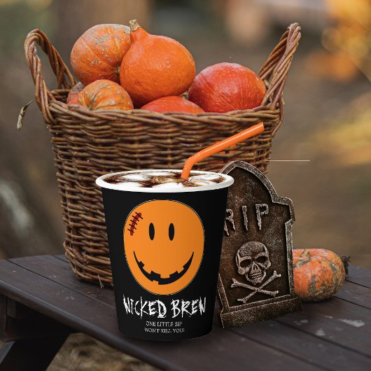 Pumpkin Face Wyed Brew ID224 Papieren Bekers