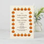 Pumpkin Faces-uitnodiging Kaart (Staand voorkant)