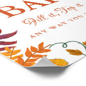 Pumpkin Fall Baby Shower Chili Bar Sign Poster (Hoek)