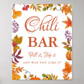 Pumpkin Fall Baby Shower Chili Bar Sign Poster (Voorkant)
