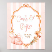 Pumpkin Fall Floral Baby Shower Cards and Gifts Poster (Voorkant)