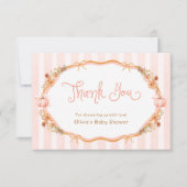 Pumpkin Fall Floral Baby Shower Thank You Card Bedankkaart (Voorkant)