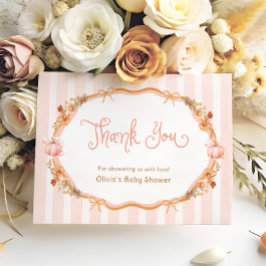 Pumpkin Fall Floral Baby Shower Thank You Card Bedankkaart