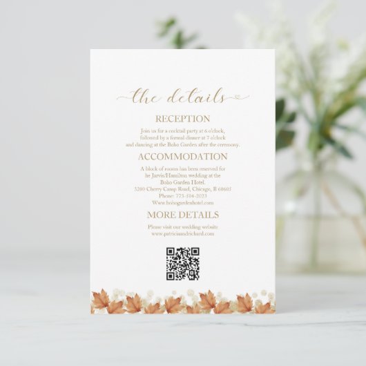 Pumpkin Fall Wedding Details Behuizing Kaarten (Staand voorkant)