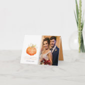 Pumpkin fall wedding photo  bedankkaart (Voorkant)