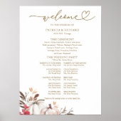 Pumpkin Fall Wedding Program Sign Poster (Voorkant)