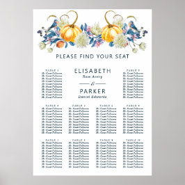 Pumpkin Fall Wedding Seating Chart Poster