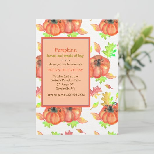 Pumpkin Fare Invitation Kaart (Staand voorkant)