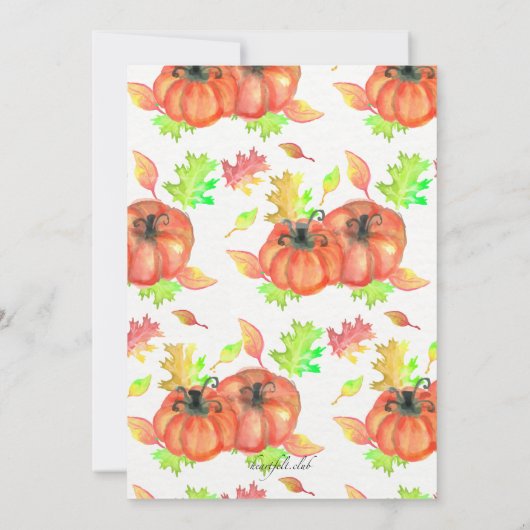 Pumpkin Fare Invitation Kaart (Achterkant)