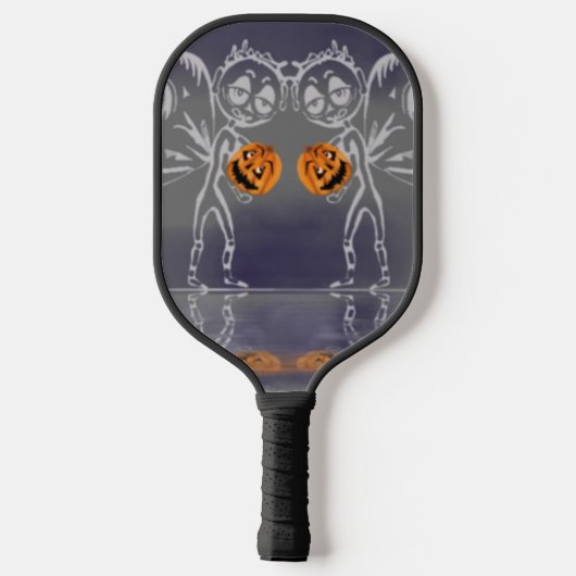 Pumpkin feeën hebben plezier op Halloween Pickleball Paddle (Achterkant)