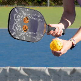 Pumpkin feeën hebben plezier op Halloween Pickleball Paddle
