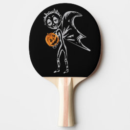 Pumpkin feeën hebben plezier op Halloween Tafeltennisbatje