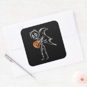 Pumpkin feeën hebben plezier op Halloween Vierkante Sticker (Envelop)
