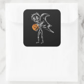 Pumpkin feeën hebben plezier op Halloween Vierkante Sticker (Tas)