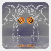Pumpkin feeën hebben plezier op Halloween Vierkante Sticker (Voorkant)