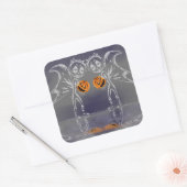 Pumpkin feeën hebben plezier op Halloween Vierkante Sticker (Envelop)