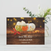 Pumpkin Festive Herfst QR Photo Save the Date Card (Staand voorkant)