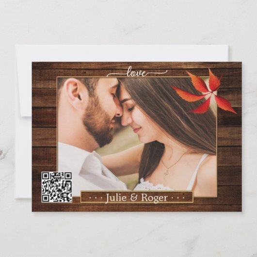 Pumpkin Festive Herfst QR Photo Save the Date Card (Achterkant)