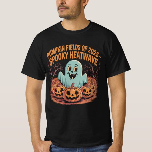 Pumpkin Fields van 2025 Spooky Heatwave Halloween  T-shirt (Voorkant)