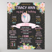 Pumpkin First Birthday-alkbordbord Poster (Voorkant)